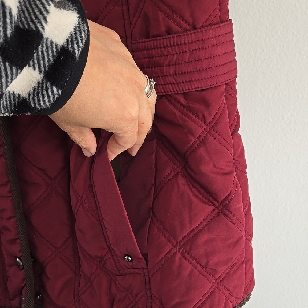 Weatherproof 1948 Women's Quilted Burgundy Vest Size L - Picture 3 of 13